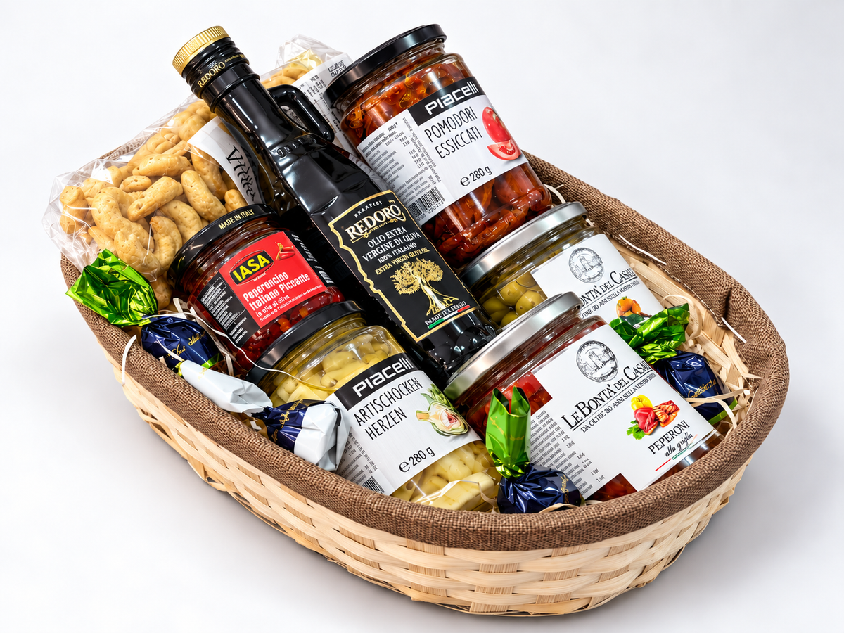 Antipasti Speciali, der Korb von der Seite, ohne Folie